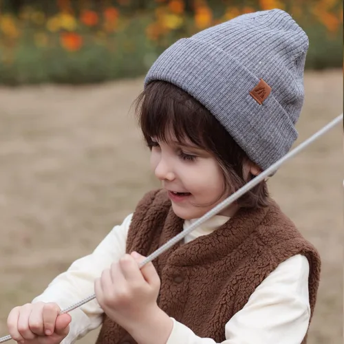 Vista 2 de LMLALML Gorro de invierno para niños pequeños, elegante gorro de invierno de punto para niños
