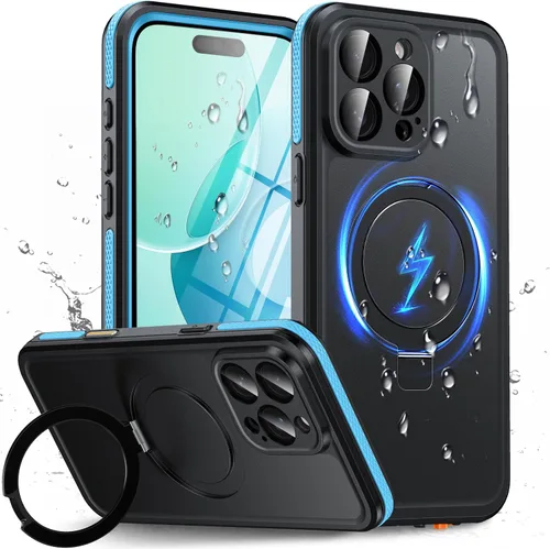 Vista 22 de Oterkin Funda magnética impermeable para iPhone Air con [protector de pantalla integrado] [soporte invisible] [compatible con MagSafe]