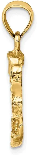 Vista 2 de Colgante de pepita de oro amarillo de 14 quilates para mujer, Metal, Gema