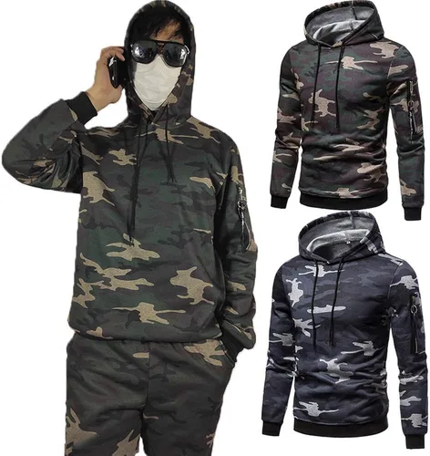 Vista 8 de Osmyzcp Conjunto deportivo de 2 piezas con capucha y ajuste relajado para hombre