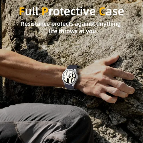 Vista 4 de 5+5 protectores de pantalla para Samsung Galaxy Watch 7 1.575 in Carcasa protectora de vidrio templado antiempañamiento HD para Samsung Galaxy