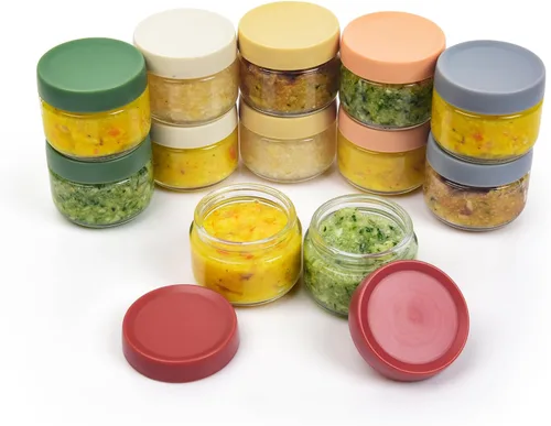 Vista 11 de EONJOE Recipientes de vidrio de 2 onzas para salsas, mini tarros de condimentos con tapas, accesorios para lonchera, paquete de 6 Airtight ,BPA