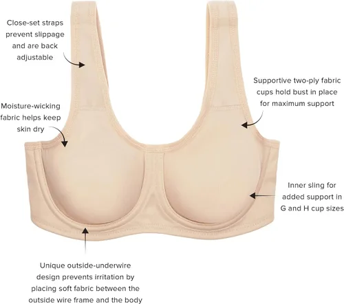 Vista 5 de Wacoal - Brasier deportivo con varillas para mujer