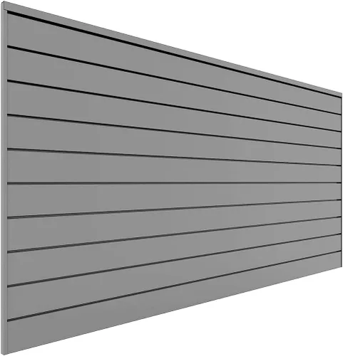 Vista 13 de Proslat 88104 Organizador de Garaje de Pared Ranurada de PVC Resistente, Sección de 4 Pies por 4 Pies, 10 Paneles, Carbón Carbón vegetal