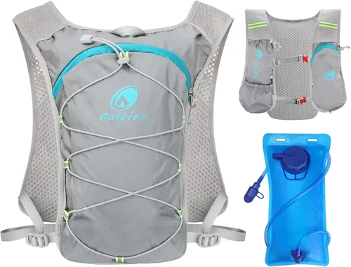 Vista 10 de Mochila de hidratación ligera con bolsa de agua de 2 L para hombres y mujeres, pequeñas mochilas de agua para correr, chaleco para senderismo