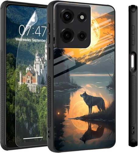 Vista 47 de Funda para Motorola Moto Edge 2022, cubierta trasera de vidrio templado con protector de pantalla, funda protectora a prueba de golpes para Motorola