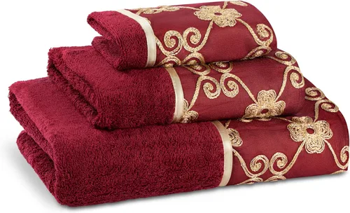 Vista 40 de Zahari Home Capri - Juego de toallas de baño de 3 piezas, toalla de baño, toalla de mano y toalla facial, decoración moderna, hermoso diseño único