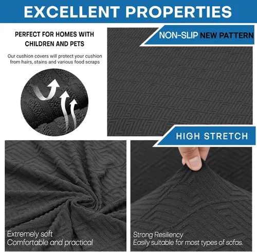 Vista 4 de ZNSAYOTX Fundas Elásticas Individuales para Cojines de Sofá Silla Cojín Fundas de Asiento de Sofá Fundas Protectoras Suaves de Reemplazo