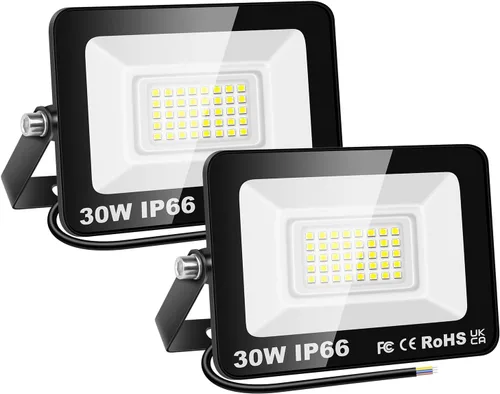 Vista 11 de SKYWORLD Paquete de 2 focos LED de 10 W para exteriores, luces de seguridad de 1000 lúmenes, lámpara exterior de 6000 K, luz blanca diurna, IP66
