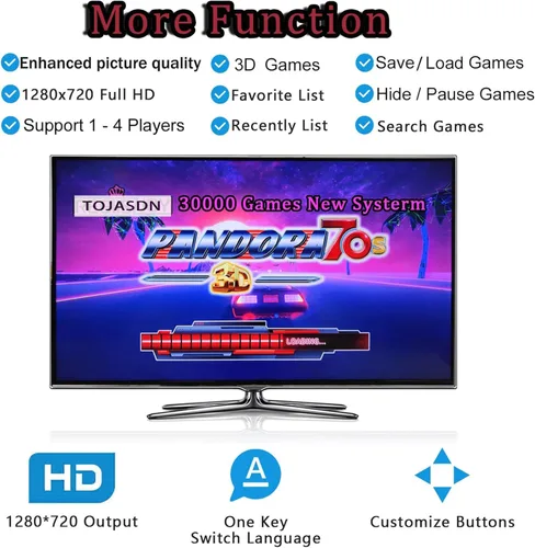 Vista 6 de TOJASDN 30000 in 1 Portable Arcade Game Console 17.5-inch HD Screen Dual Players Pandoras Box 80S,Retro Video Game Machine