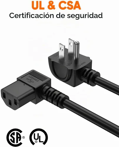 Vista 4 de CableCreation Cable de alimentación de 3 pies para cable angular NEMA 5-15P