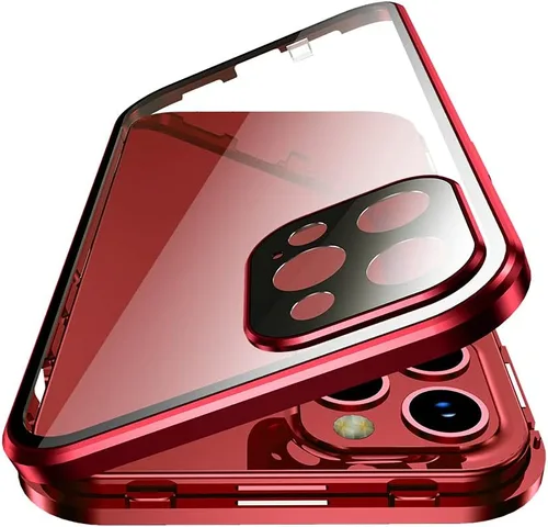 Vista 15 de Funda magnética con bloqueo de seguridad para iPhone 11 Pro de doble cara de vidrio de 360°, cubierta de cuerpo completo con protector de lente