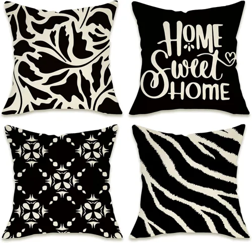 Vista 10 de Fahrendom Fundas Decorativas para Cojines de Aventura Boho 16 x 16 Pulgadas Juego de 4, Funda de Almohada Bohemia Arcoíris Montaña Bosque Porche