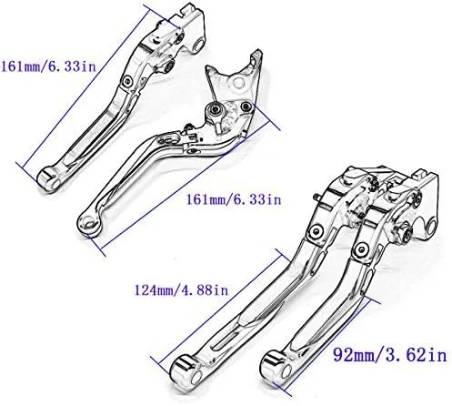 Vista 6 de FXCNC Palancas de embrague de freno extensible plegable Billet Sand Blasting para Scrambler Cafe Racer 2017