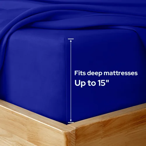 Vista 22 de HOMEIDEAS Sábanas de cama tamaño completo – Juego de 6 piezas (azul aguamarina) – Sábanas de ropa de cama de microfibra cepillada extra suave