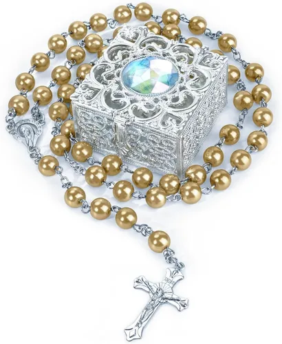 Vista 29 de First Communion Rosarys for Girls and Boys, RosaryBeads Catholic for Men, Women, Rosary Necklace as Gifts for Mother, Grandmother, Elders