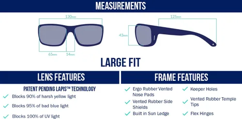 Vista 5 de Bajio Bales - Gafas de sol polarizadas para playa, envoltura completa, ajuste grande
