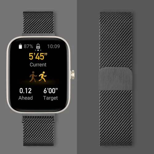 Vista 5 de Wanme Bandas de metal para Amazfit GTS 4 / GTS 4 Mini / GTS 3 / GTS 2 / GTS 2e / GTS 2 mini, correa de repuesto de acero inoxidable de liberación