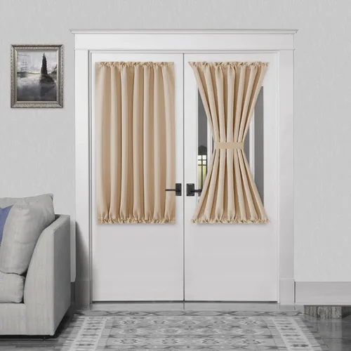 Vista 159 de DWCN Cortinas para Puertas Francesas – Cortinas opacas térmicas con bolsillo para barra para puertas con ventana de cristal, puertas de cocina