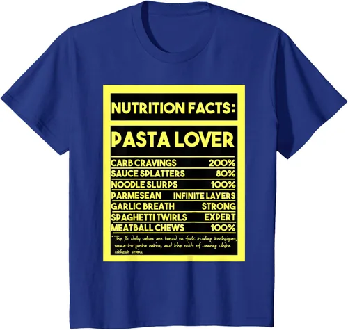 Vista 53 de Pasta Lover Nutrition Facts: The Ultimate Carb Connoisseur's T-Shirt Negro