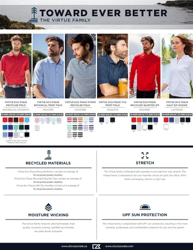 Vista 7 de Cutter & Buck Polo reciclado Virtue Eco Piqué de manga corta para hombre