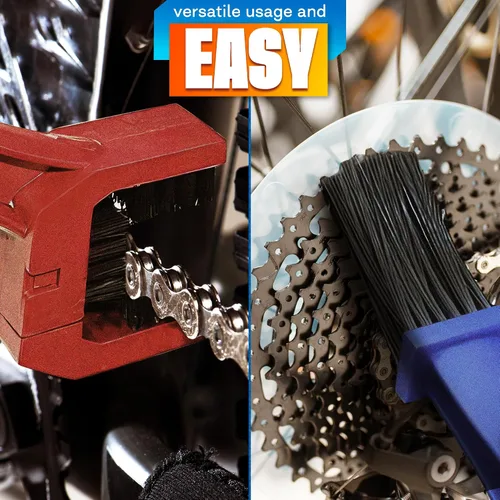 Vista 5 de ALPENKOK - Cepillo de cadena para motocicleta, 2 piezas, juego de limpieza segura con junta tórica de 3 lados Motorcycle Chain Cleaning Brush