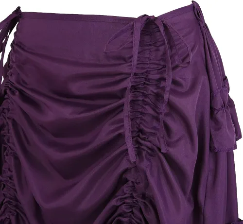 Vista 4 de Zhitunemi - Falda steampunk con volantes para mujer, prenda asimétrica, estilo gótico, talla extragrande, estilo pirata