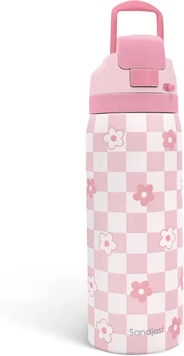 Vista 8 de Botella de agua de acero inoxidable con bandera estadounidense, aislada al vacío, tapa de botón, 32 onzas, regalos para patriota 4 de julio