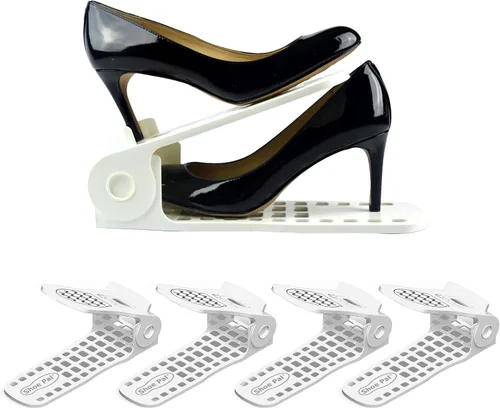 Vista 12 de Shoepal - Organizador de ranuras para zapatos, apilador ajustable y ahorro de espacio de almacenamiento, soporte de zapatos de doble cubierta