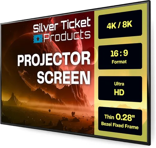 Vista 6 de Silver Ticket Products Serie S7 - Marco fijo de cine en casa de 6 piezas, marco fijo 4K/8K Ultra HD, HDTV, HDR y pantalla de proyección 3D activa