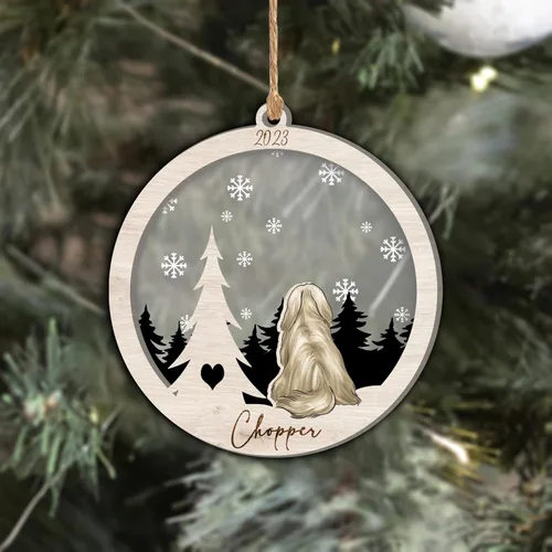 Vista 214 de Nazenti Adorno de Navidad conmemorativo personalizado, regalo personalizado de recuerdo de perro, condolencias por pérdida de mascotas, sabueso