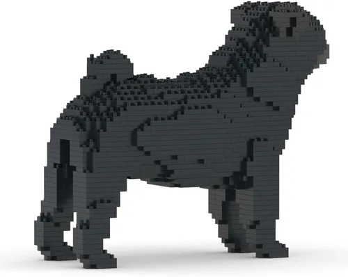 Vista 3 de JEKCA Pug 01S-M02 Bloques de construcción de plástico para perros Edad 14+ Negro