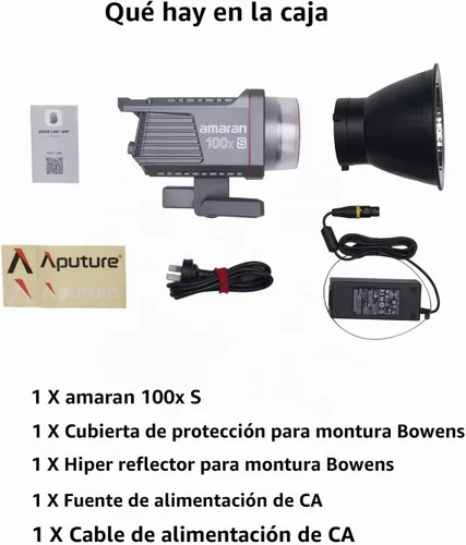 Vista 6 de Aputure Amaran 100x S Luz de Vídeo LED Bi-Color, Salida de 100W, Control de Aplicación Bluetooth, 9 Efectos de Iluminación Integrados, Fuente