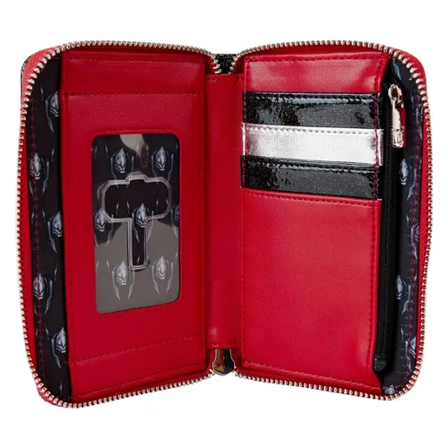 Vista 4 de Loungefly Marvel Shine Thor - Cartera con cremallera para cosplay, Negro -, Cartera