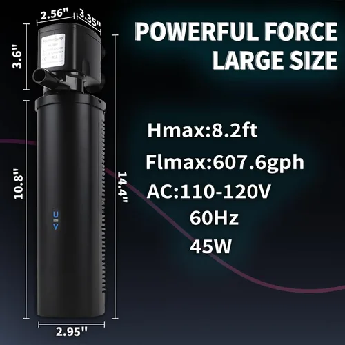 Vista 5 de Filtro de inmersión en frío de 600 GPH para saneamiento U-V de 300 a 1000 galones, filtro de bañera de baño de hielo de cápsula fría, filtro