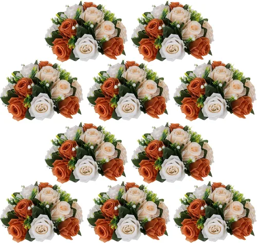 Vista 20 de NUPTIO Rosas Artificiales Negras Flores: Ramo de Flores Falsas Decoraciones de Halloween - 15 Cabezas Centros de Mesa de Rosas Artificiales con Base