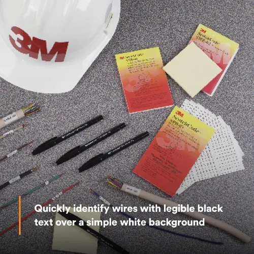Vista 5 de 3M ScotchCode Libro de marcadores preimpresos para cables SPB-13, "13" impresión negra sobre fondo blanco que resalta los personajes, 1 Libro 45