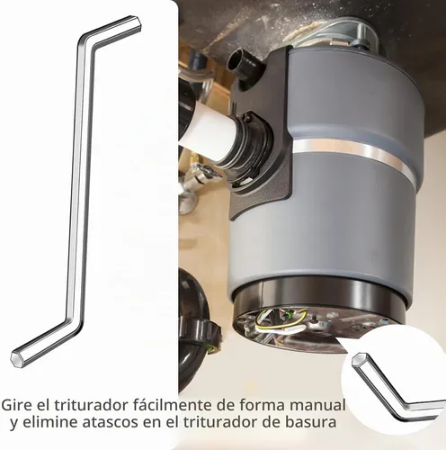 Vista 5 de Llave de eliminación de basura, herramienta Allen de eliminación de basura, compatible con InSinkErator eliminación de basura