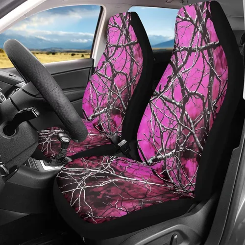 Vista 32 de Mumeson Fundas protectoras de asiento delantero de automóvil con estampado de calavera y girasol, fundas elásticas para asiento de automóvil, 2