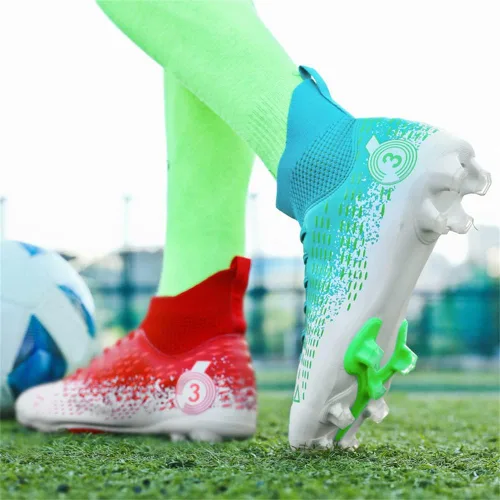 Vista 5 de Men's Cleats Firm Ground Soccer Shoes Athletic Lightweight Running Outdoor Turf Comfortable Training Football Shoes