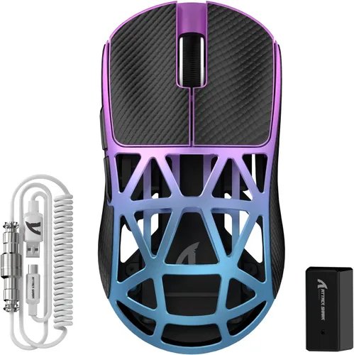 Vista 17 de ATTACK SHARK R2PRO - Ratón superligero de aleación de magnesio de 1.59 oz, sensor PixArt PAW3950, 42000DPI, frecuencia de sondeo inalámbrico