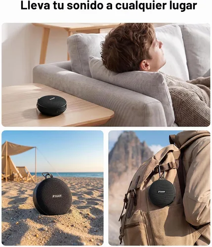 Vista 6 de Inwa Altavoces de bicicleta Bluetooth con modo de tarjeta TF, altavoz portátil inalámbrico impermeable para bicicleta, micrófono integrado para 5W