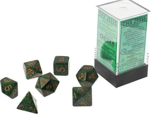 Vista 5 de Chessex Speckled® Polyedral Golden Recon™ Juego de 7 troqueles