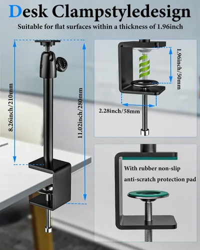 Vista 4 de Soporte de quiosco antirrobo para iPad, doble antirrobo, soporte de tableta de bloqueo para escritorio, soporte giratorio de 360°/90° POS iPad