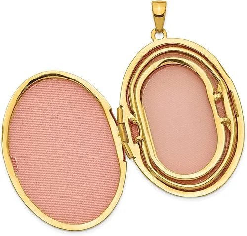 Vista 2 de Collar con medallón de fotos personalizado para familia, oro amarillo de 14 quilates, 1.496 in, joyería fina para mujer, regalos para ella, Piedra