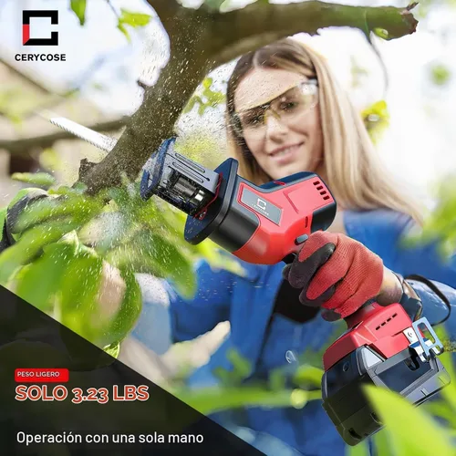 Vista 7 de Cerycose Sierra recíproca inalámbrica sin escobillas, compatible con baterías Milwaukee de 18 V, cambio de hoja sin herramientas, incluye 4 hojas