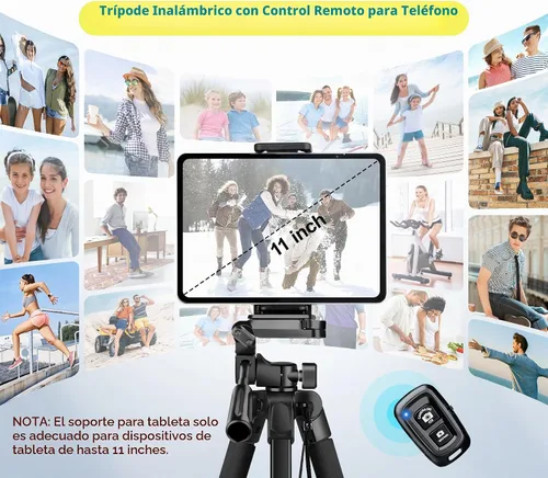 Vista 4 de JOILCAN Trípode para Teléfono, Soporte de Trípode de Cámara de 67" para iPhone iPad, Trípodes de Viaje Profesionales de Aluminio con Control Remoto