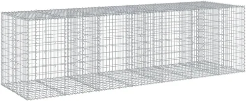 Vista 12 de vidaXL Cesta de gavión con tapa, 39.4 x 19.7 x 39.4 pulgadas, hierro galvanizado rectangular, resistente a la intemperie, montaje sin herramientas