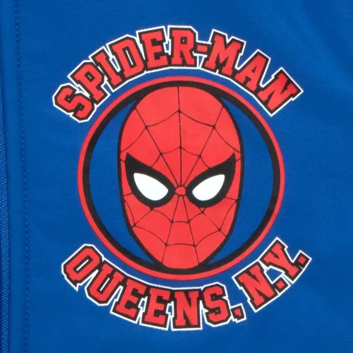 Vista 3 de Marvel Spider-Man Queens NY - Chaqueta de bombardero para niños, chaqueta universitaria con cremallera para niños y niños pequeños