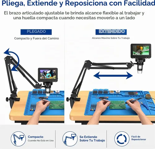 Vista 4 de 4.3 Inch Digital Soldering Microscope with C-Clamp